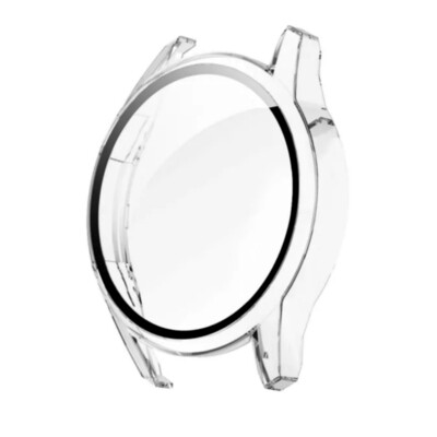 (Huawei GT2 46mm ONLY) full cover with glass - Transparent - فل كفر  مع جام لساعه هواوي جي تي ٢ شفاف 