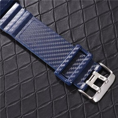 (44mm-42mm) Carbon fiber band with cover Blue - باند مع كفر كاربون فايبر 