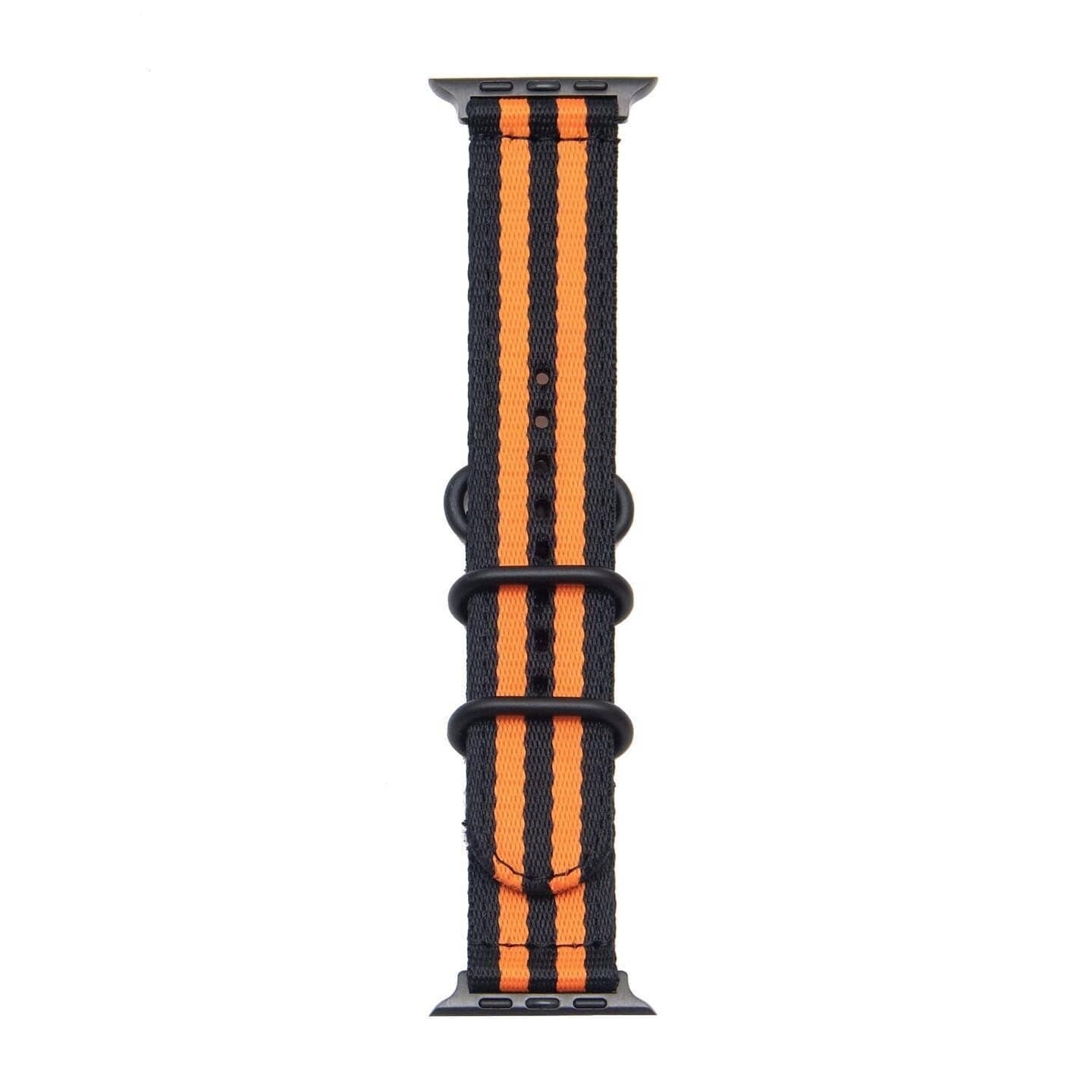 (38mm-40mm-41mm) Fabric Black&amp;Orange Band - باند خام اسود مع برتقالي 