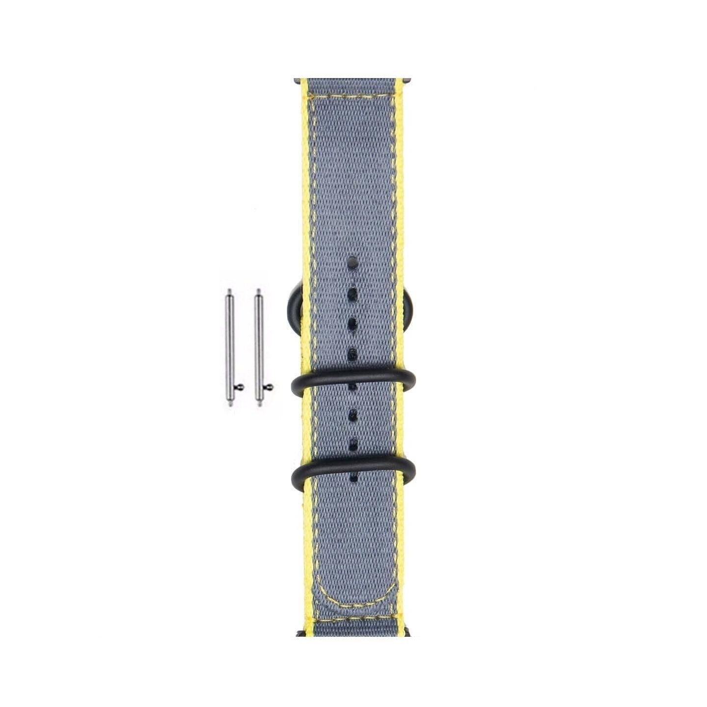 (22mm) Fabric Grey&amp;Yellow Band - باند خام رمادي مع أصفر 
