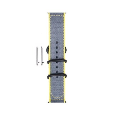 (22mm) Fabric Grey&amp;Yellow Band - باند خام رمادي مع أصفر 