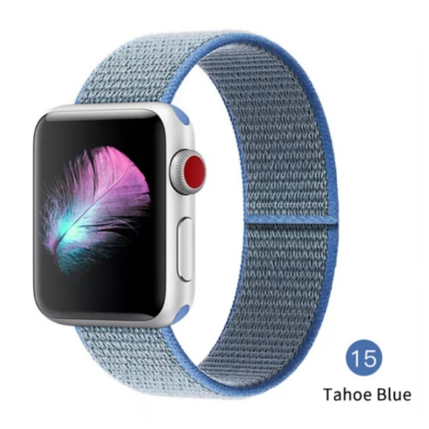 (42mm-44mm-45mm-49mm) Fabric Tahoe Blue band - باند خام ازرق 