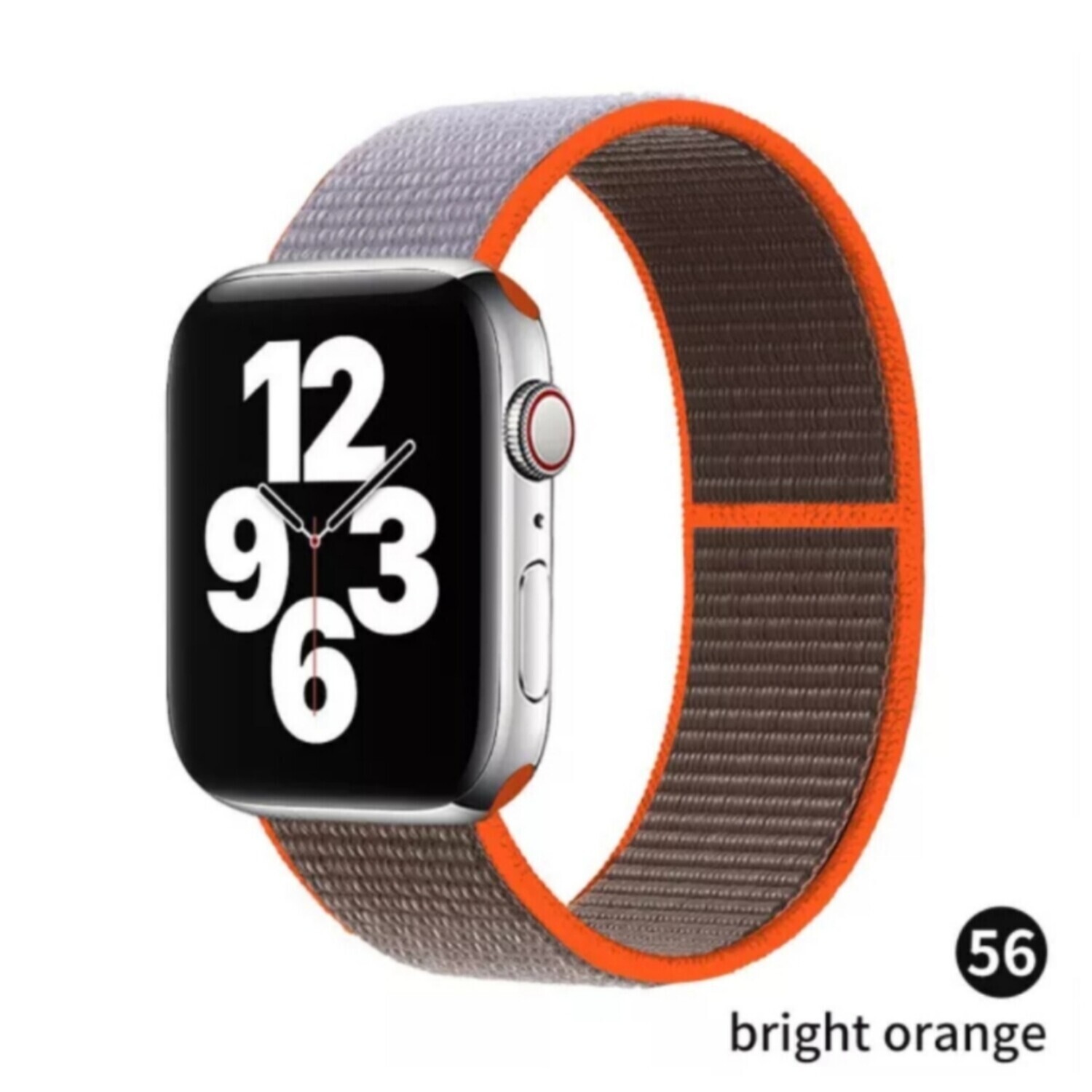 (42mm-44mm-45mm-49mm) Fabric Bright orange band -  باند خام برتقالي مع بني 