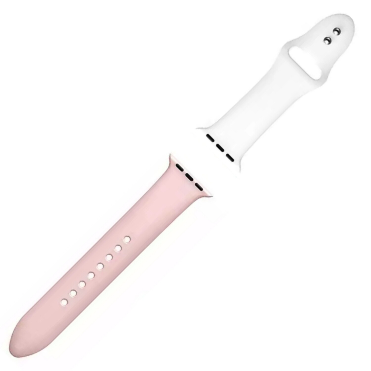 (38mm-40mm-41mm) Silicone Band mix colors Pink&amp;White- باند سيليكون مكس الوان وردي مع أبيض 