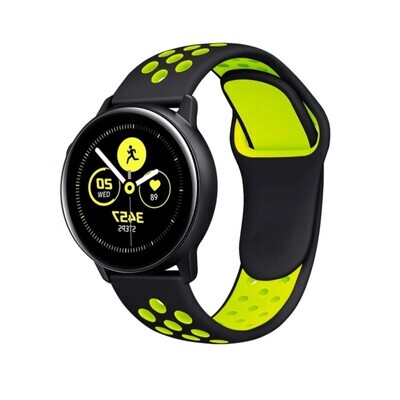 (20mm) Nike Sports Silicone band Black&amp;Green - باند نايك سبورت سيليكون لون اسود مع أخضر 