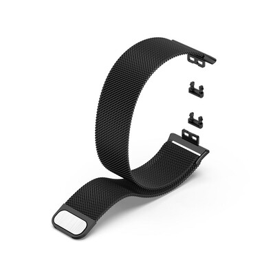 (Huawei Fit 1 &amp; 2 &amp; 3 &amp; 4/Pro) Steel Magnatic Full Black -  باند ستيل مغناطيس اسود 