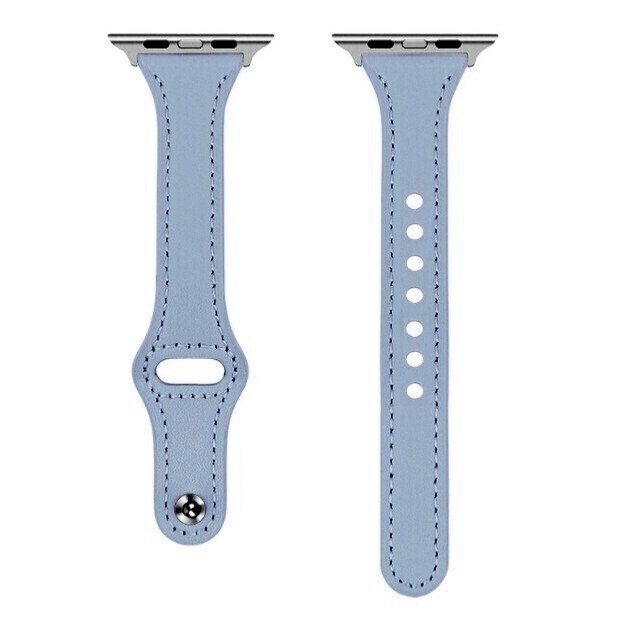 (38mm-40mm-41mm) Slim Leather band Light blue - باند جلد ضعيف سماوي 