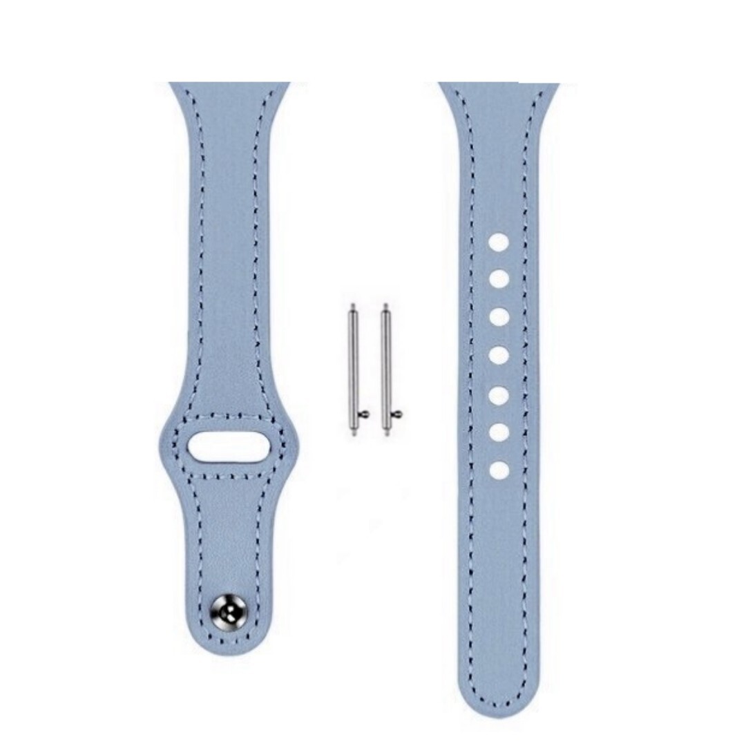 (22mm) Slim Leather band Light blue - باند جلد ضعيف سماوي 