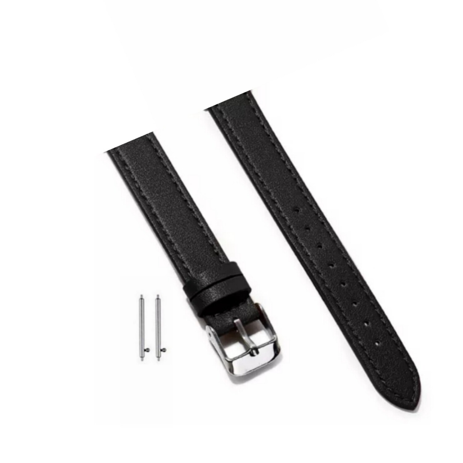 (22mm) New Slim Leather band Black - باند جلد ضعيف تسكيره مسمار اسود 