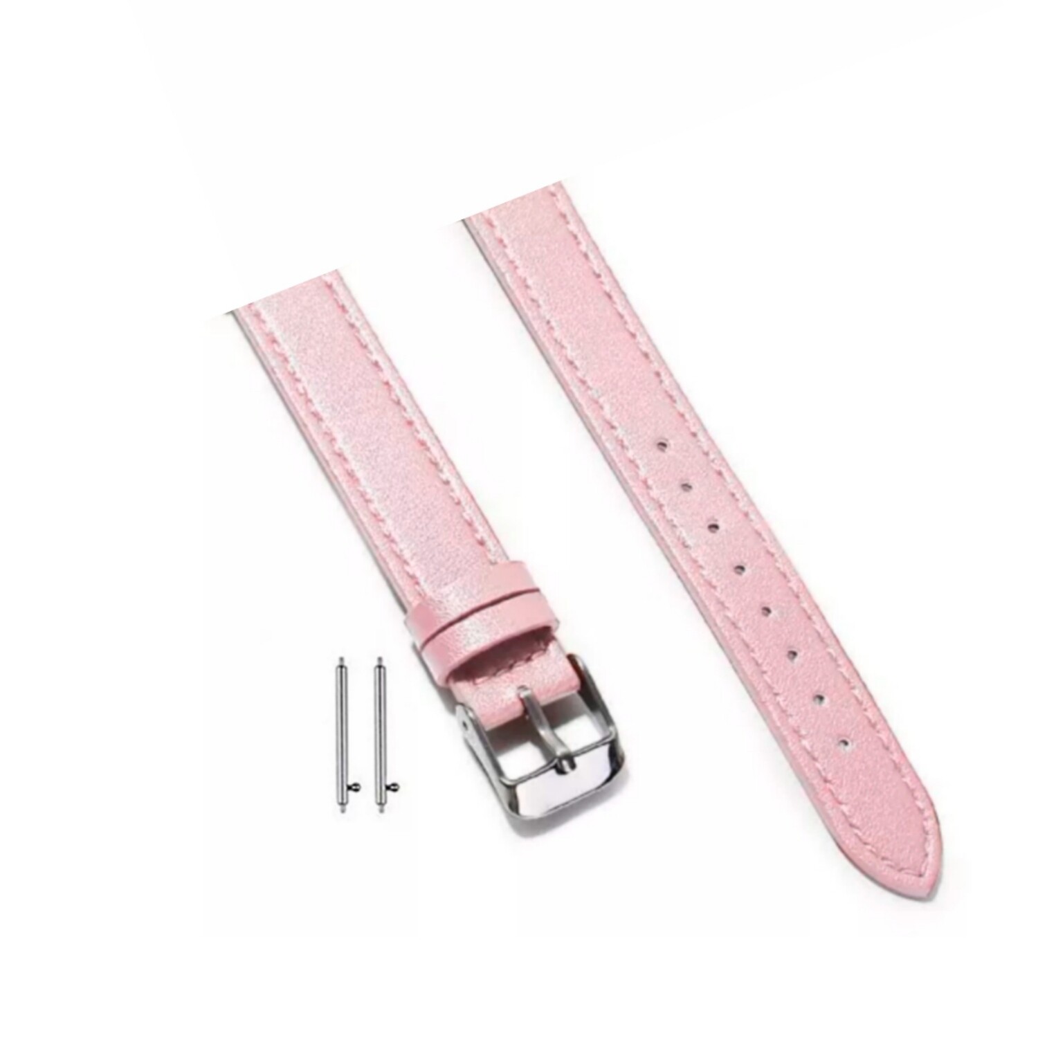 (22mm) New Slim Leather band Pink - باند جلد ضعيف تسكيره مسمار وردي 