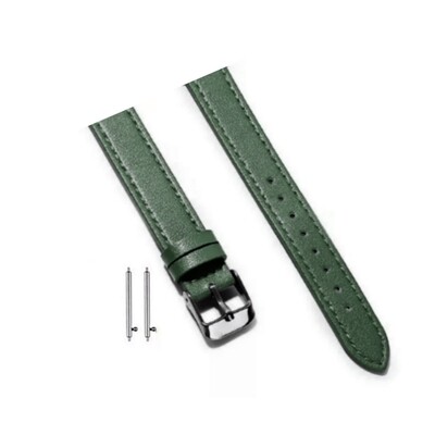 (22mm) New Slim Leather band Dark Green - باند جلد ضعيف تسكيره مسمار زيتي 