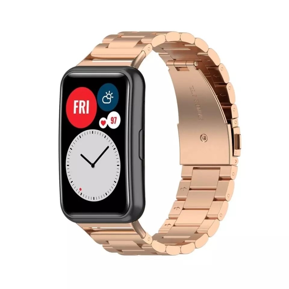 (Huawei Fit 1 &amp; 2 &amp; 3 &amp; 4/Pro) Rolex Classic design Full Rose Gold - رولكس التصميم الكلاسيكي روز قولد كامل