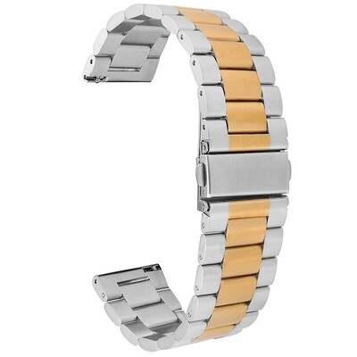 (20mm) Rolex Classic design Silver&amp;Black - رولكس التصميم الكلاسيكي سلفر مع ذهبي كامل