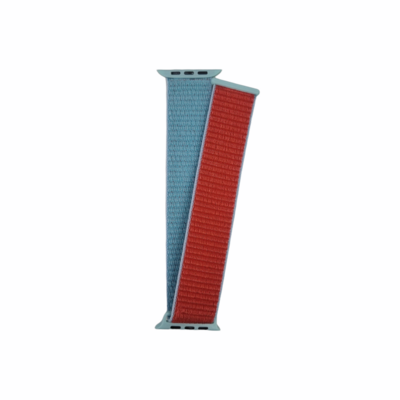(42mm-44mm-45mm-49mm) Fabric mix Orange&amp;Blue band - باند مكس الوان برتقالي مع ازرق فاتح 