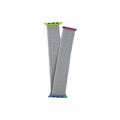 (42mm-44mm-45mm-49mm) Fabric White with colors locks band - باند خام ابيض مع تسكيره الوان 