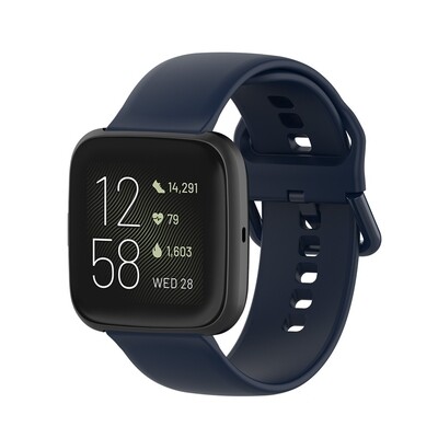 (Fitbit Versa 1/2/Lite ONLY) Silicone band - Deep Blue - باند سيليكون مخصص لساعه فيرسا ١/٢/لايت كحلي 