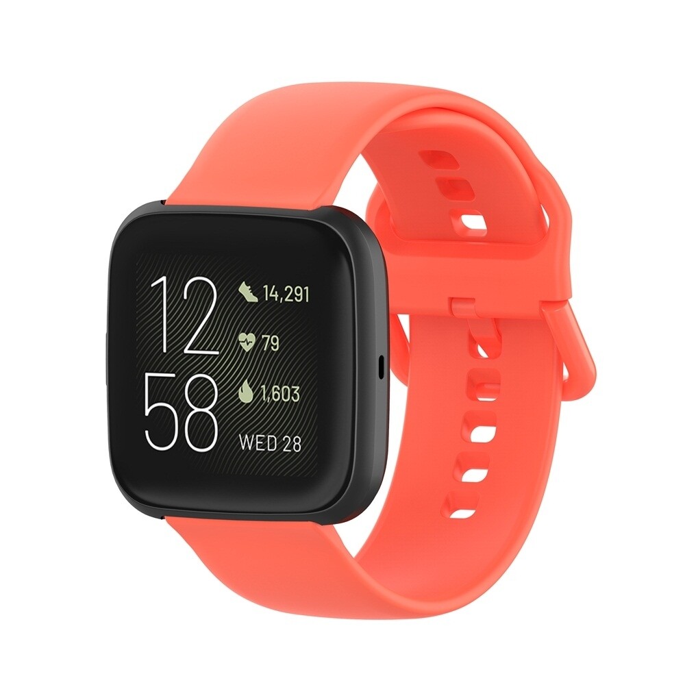 (Fitbit Versa 1/2/Lite ONLY) Silicone band - Neon Orange - باند سيليكون مخصص لساعه فيرسا ١/٢/لايت برتقالي فسفوري 
