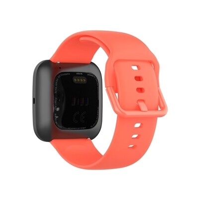(Fitbit Versa 1/2/Lite ONLY) Silicone band - Neon Orange - باند سيليكون مخصص لساعه فيرسا ١/٢/لايت برتقالي فسفوري 