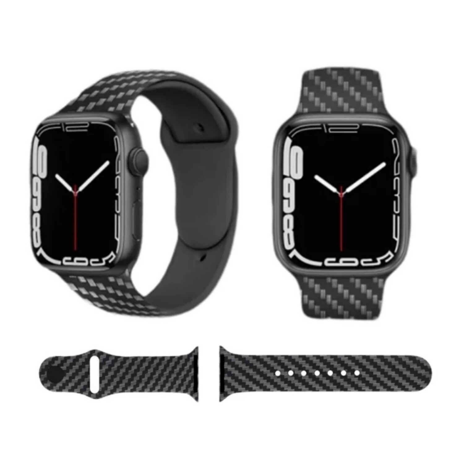(38mm-40mm-41mm) Silicone Carbon fiber band - باند سيليكون كاربون فايبر 
