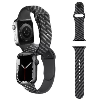 (38mm-40mm-41mm) Silicone Carbon fiber band - باند سيليكون كاربون فايبر 
