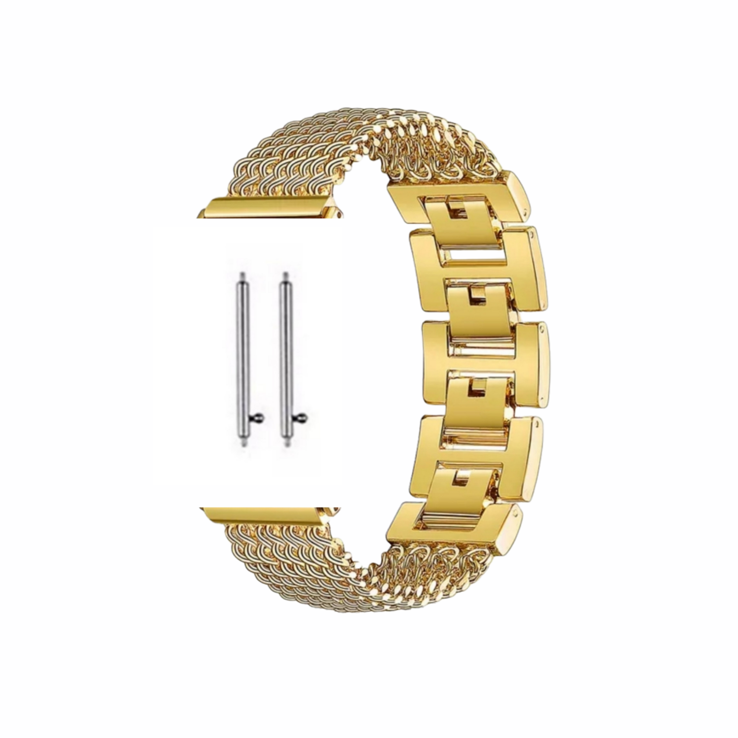 (22mm) Chain H design band Gold - باند تصميم سلسله ذهبي 