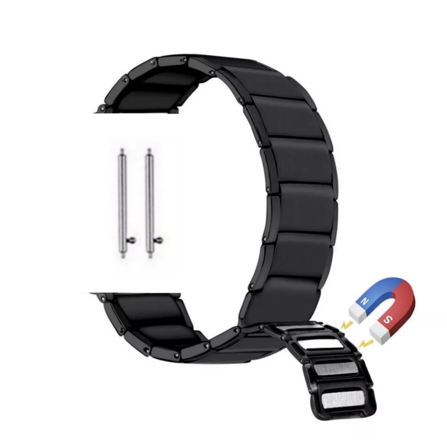 (22mm) Rolex Magnetic full Black -  رولكس مغناطيس اسود كامل 