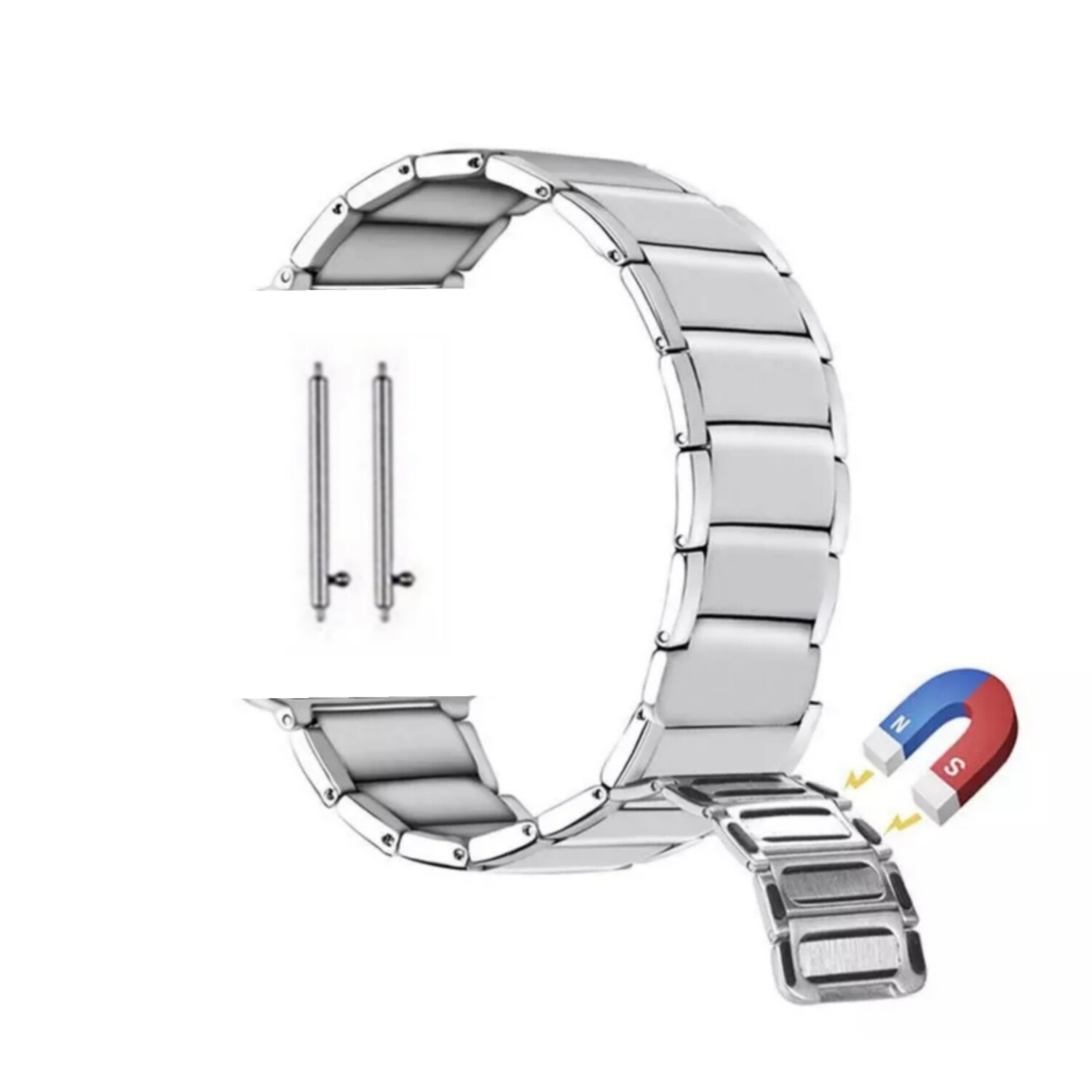 (22mm) Rolex Magnetic full Silver -  رولكس مغناطيس سلفر كامل 