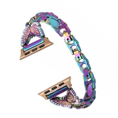 (38mm-40mm-41mm) Steel butterfly design Full rainbow - باند ستيل تصميم فراشه الوان مختلفه