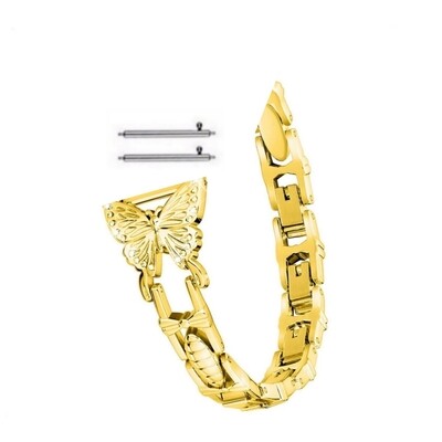 (22mm) Steel butterfly design Full Gold- باند ستيل تصميم فراشه ذهبي كامل