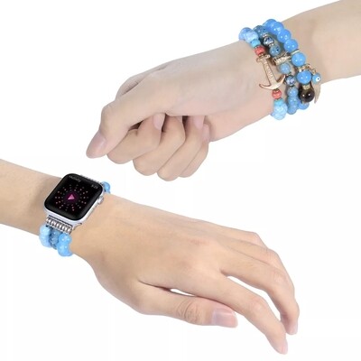 (42mm-44mm-45mm-46mm-49mm) Beads Band - Sky Blue - باند خرز لون سماوي 