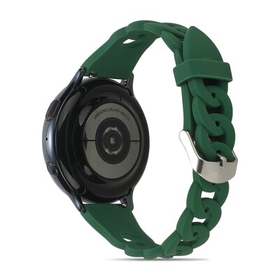 (22mm)  Hermes new design Silicone band Green - باند سيليكون ستايل هرميز جديد أخضر 
