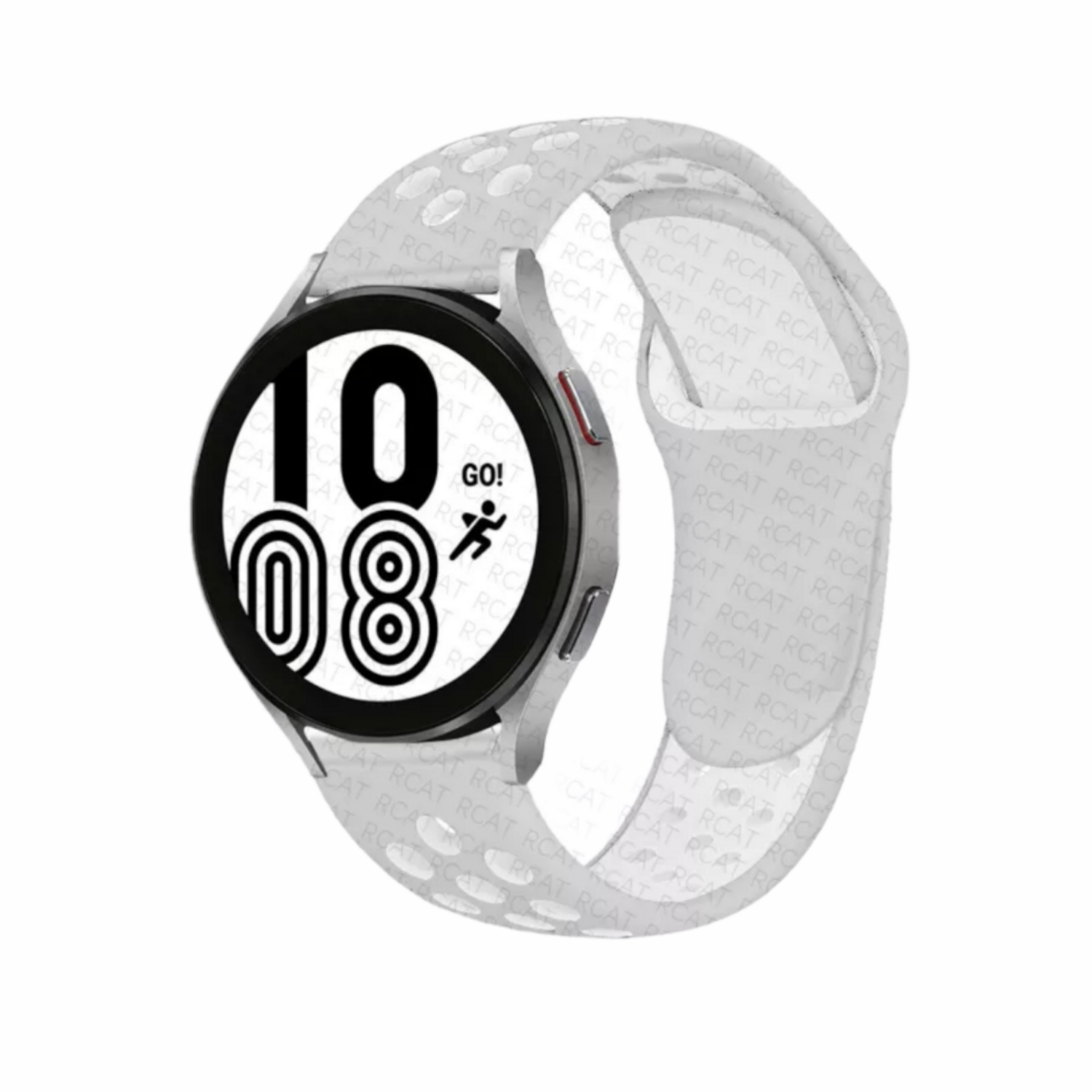 (20mm) Nike Sports Silicone band Grey&amp;White - باند نايك سبورت سيليكون لون رمادي مع أبيض 