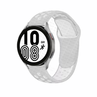 (20mm) Nike Sports Silicone band Grey&amp;White - باند نايك سبورت سيليكون لون رمادي مع أبيض 