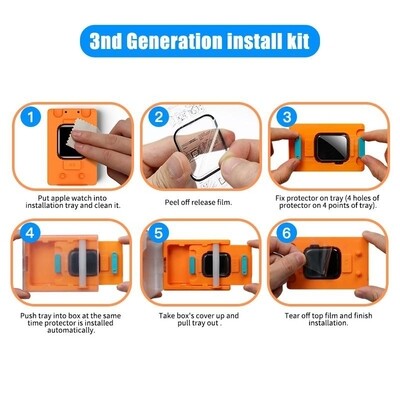 40mm apple watch Mohave Screen Protection with installation box - حمايه شاشه ساعه ابل ماركه موهافي مقاس ٤٠م مع بوكس التركيب 
