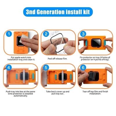 45mm apple watch Mohave Screen Protection with installation box - حمايه شاشه ساعه ابل ماركه موهافي مقاس ٤٥م مع بوكس التركيب 