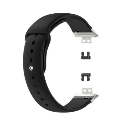 (Huawei Fit 1 &amp; 2 &amp; 3 &amp; 4/Pro) Silicone Band Black -  باند سيليكون لون اسود 
