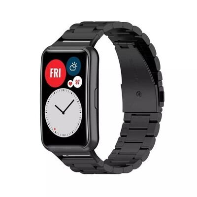 (Huawei Fit 1 &amp; 2 &amp; 3 &amp; 4/Pro) Rolex Classic design Full Black - رولكس التصميم الكلاسيكي اسود كامل