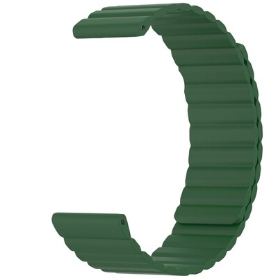 (20mm) Single color silicone magnatic band Full Green - باند سيليكون مغناطيسي لون أخضر كامل
