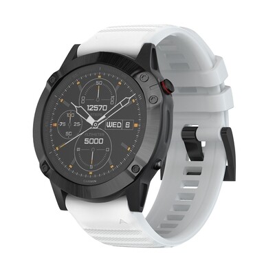 (26mm) Garmin Silicone Sports Band White - جارمن سيليكون رياضي ابيض 