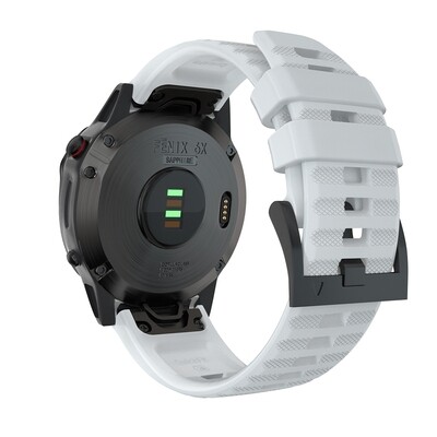 (26mm) Garmin Silicone Sports Band White - جارمن سيليكون رياضي ابيض 
