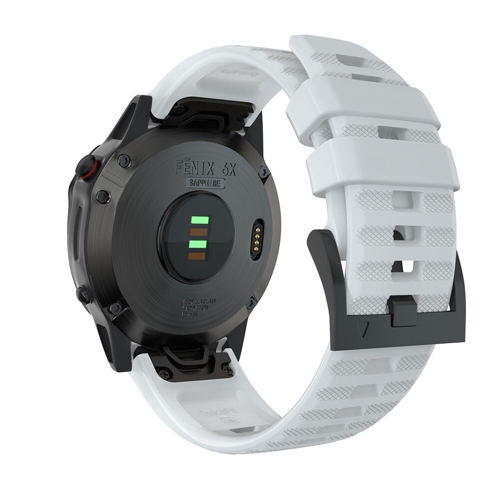 (26mm) Garmin Silicone Sports Band White - جارمن سيليكون رياضي ابيض 