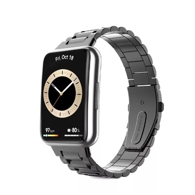 (Huawei Fit 2 ONLY ) Rolex Classic design Full Black - رولكس التصميم الكلاسيكي لون اسود
