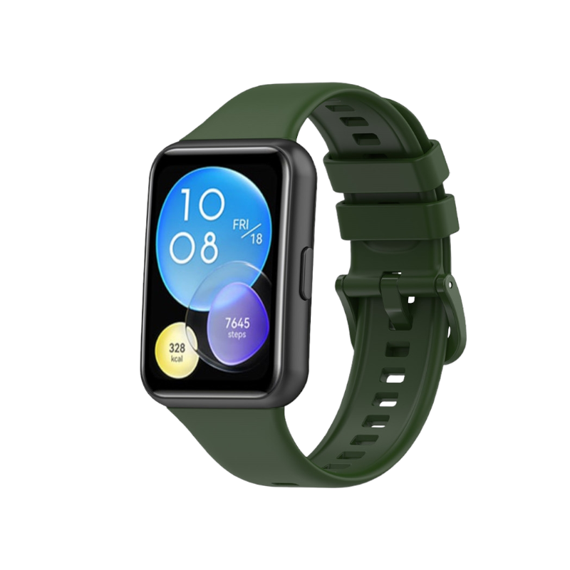 (Huawei Fit 2 ONLY ) Silicone band Green - باند سيليكون زيتي 