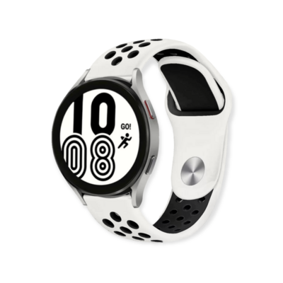 (20mm) Nike Sports Silicone band White&amp;Black - باند نايك سبورت سيليكون لون ابيض مع اسود 