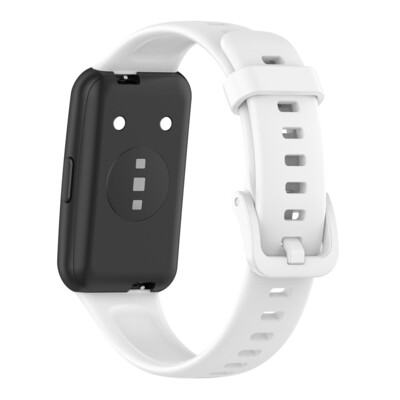 (Huawei Band 7 ONLY ) Silicone band White - باند سيليكون مخصص لساعه هواوي باند ٧ لون ابيض 