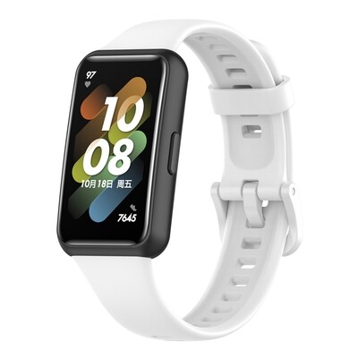 (Huawei Band 7 ONLY ) Silicone band White - باند سيليكون مخصص لساعه هواوي باند ٧ لون ابيض 
