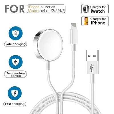 2in1 watch and iPhone USB charger - شاحن 2في1 لساعه ابل و الايفون 