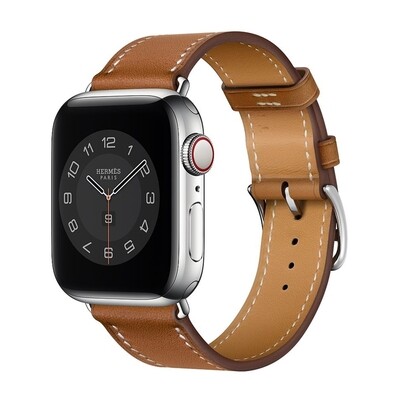 (42mm-44mm-45mm-49mm) Hermes Leather Brown Band - جلد هرميز بني