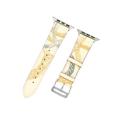 (42mm-44mm-45mm-49mm) Hermes Leather Blanc Band - جلد هرميز نقش ابيض 