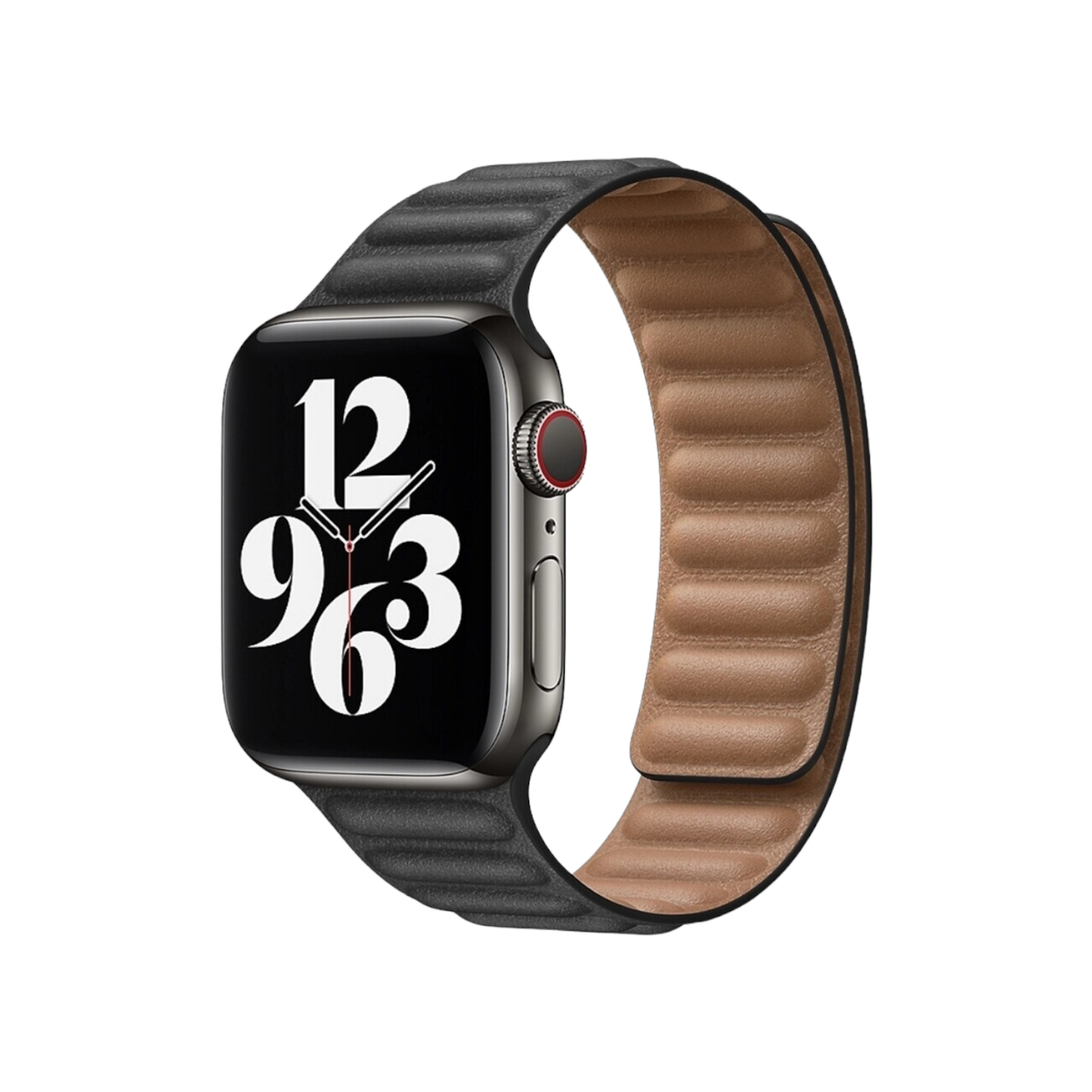 (42mm-44mm-45mm-49mm) Leather Magnatic Black - جلد مغناطيس اسود